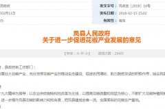 凤县人民政府关于进一步促进花椒产业发展的意见（附扶持政策）